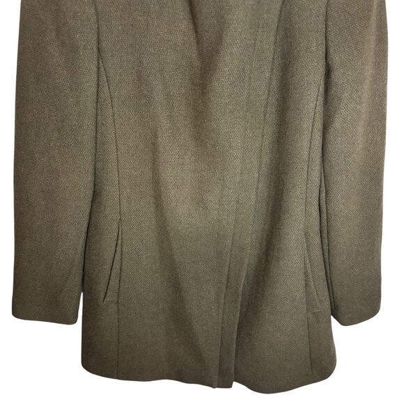Calvin Klein Wool Cashmere Blend Coat 6 Taupe Gray Asymmetrical Stand Collar - Picture 4 of 14